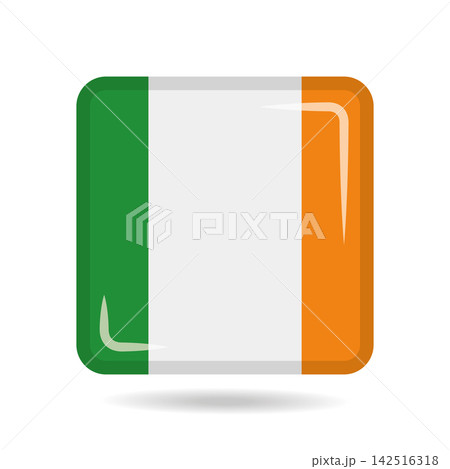 Square shape icon of the national flag of Ireland Vector illustration 142516318
