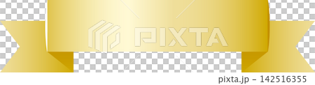 Illustration material of a luxurious gold ribbon 142516355