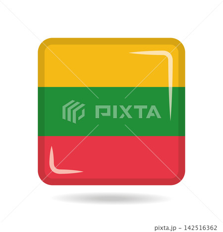 Square shape icon of the national flag of Lithuania Vector illustration 142516362