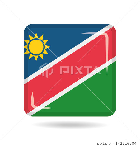 Square shape icon of the national flag of Namibia Vector illustration Square shape icon of the national flag of Namibia Vector illustration 142516384