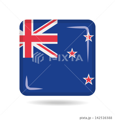 Square shape icon of the national flag of New Zealand Vector illustration 142516388