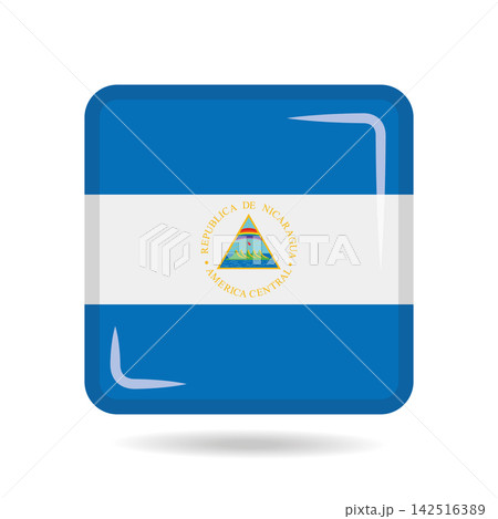 Square shape icon of the national flag of Nicaragua Vector illustration 142516389