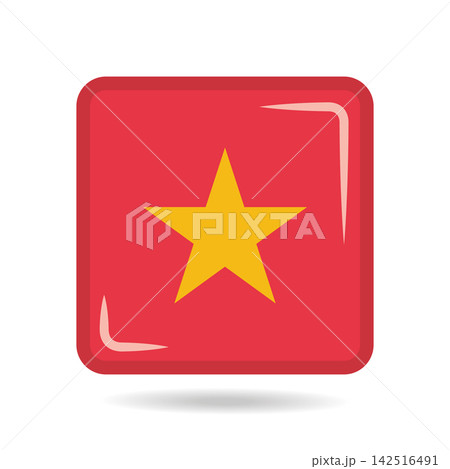 Square shape icon of the national flag of Vietnam Vector illustration 142516491