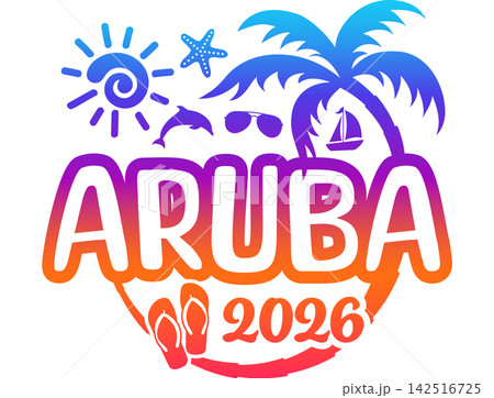 Aruba 2026 with Vacation and Trip Elements - Palm Tree Sunglasses Flamingo Aruba 2026 with Vacation and Trip Elements - Palm Tree Sunglasses Flamingo 142516725