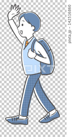 High school student with school bag High school student with school bag 142516860