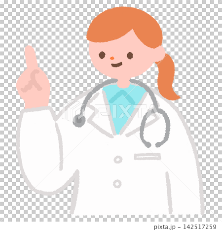 An illustration of a female doctor coming up with a brilliant idea. An illustration of a female doctor coming up with a brilliant idea. 142517259