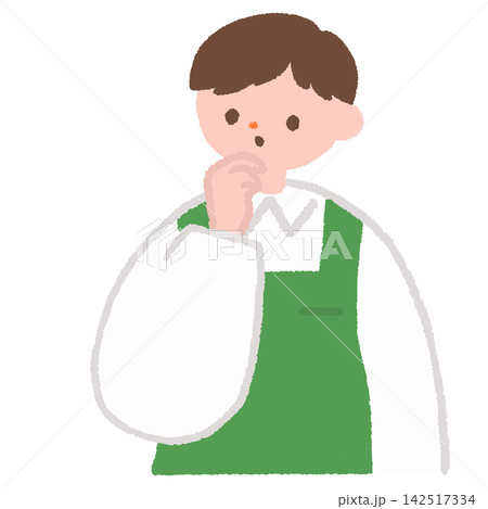 考える男性販売員のイラスト 142517334