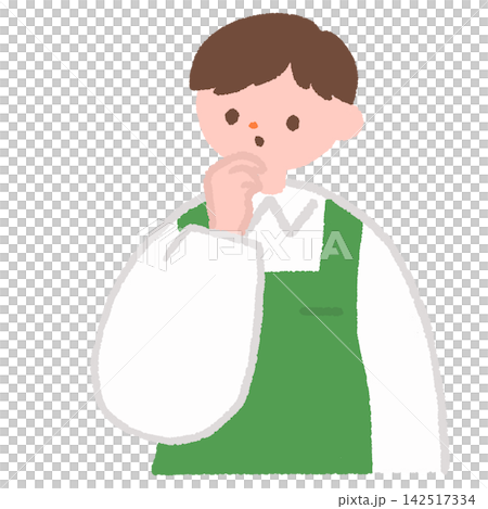 考える男性販売員のイラスト 142517334