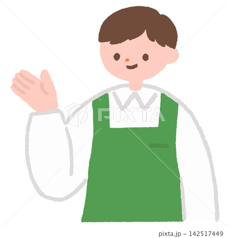 案内をする男性販売員のイラスト 142517449
