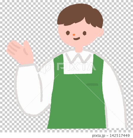 案内をする男性販売員のイラスト 142517449