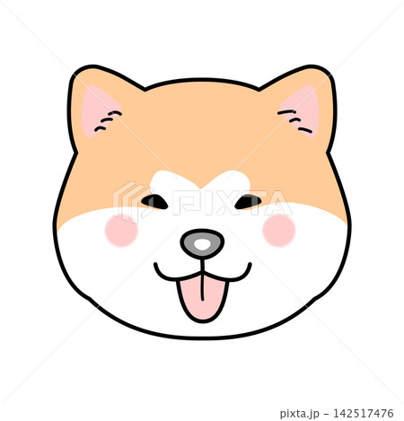 秋田犬の顔(正面)のベクターイラスト 秋田犬の顔(正面)のベクターイラスト 142517476