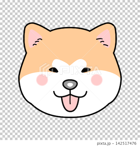 秋田犬の顔(正面)のベクターイラスト 秋田犬の顔(正面)のベクターイラスト 142517476