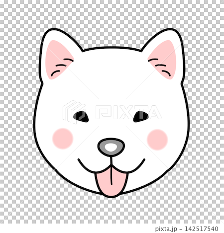 Vector illustration of a Hokkaido dog's face (front view) Vector illustration of a Hokkaido dog's face (front view) 142517540