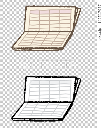 手描きの開いた通帳 手描きの開いた通帳 142517957