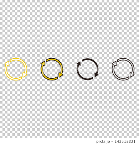 A set of simple repeating arrow illustrations. A set of simple repeating arrow illustrations. 142518831