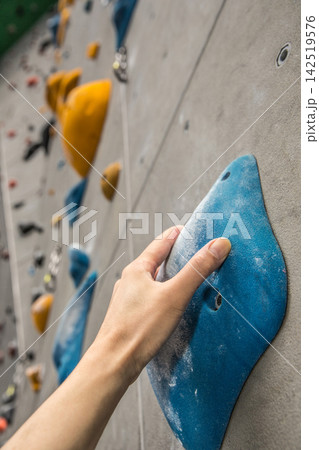 Extreme sports climbing and hand 142519576