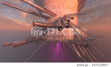 空に浮かぶ円筒の塔 空に浮かぶ円筒の塔 142519607