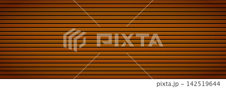 Wooden panel wall pattern background. Horizontal dark brown wood slat divider. Oak plank board cladding surface with gaps. Rustic timber batten texture backdrop for interior decoration. Vector Wooden panel wall pattern background. Horizontal dark brown wood slat divider. Oak plank board cladding surface with gaps. Rustic timber batten texture backdrop for interior decoration. Vector 142519644