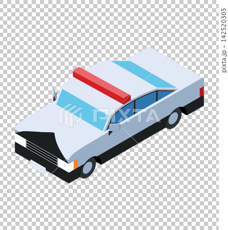 警車的等距插圖 142520305
