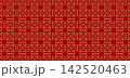 Red gorgeous background with golden Chinese floral pattern 142520463