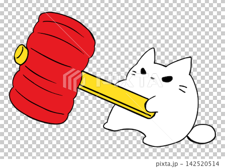 Cat wielding a squeaky hammer Cat wielding a squeaky hammer 142520514