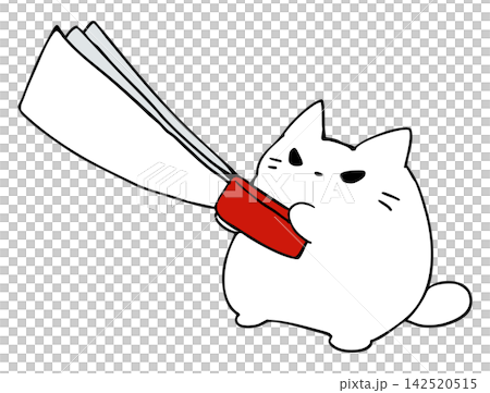 Cat holding a paper fan Cat holding a paper fan 142520515