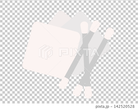 コットンパフと綿棒　イラスト 142520528