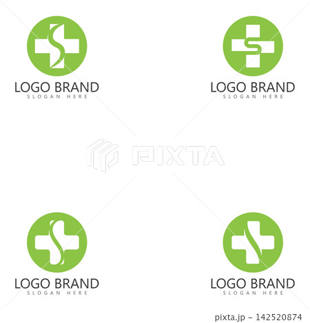 s initial letter cross medical logo vector template 142520874