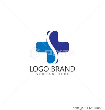 s initial letter cross medical logo vector template 142520888