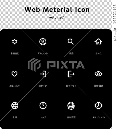 Web Material Icon Set ① _White Line Web Material Icon Set ① _White Line 142521148