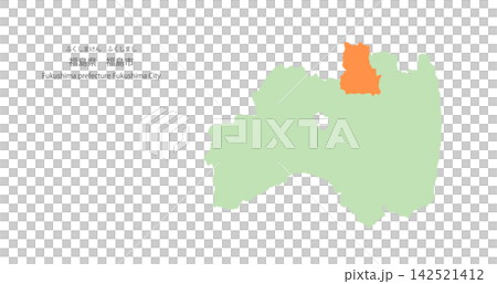 A vector illustration of a map of Fukushima Prefecture, specifically showing Fukushima City. A vector illustration of a map of Fukushima Prefecture, specifically showing Fukushima City. 142521412
