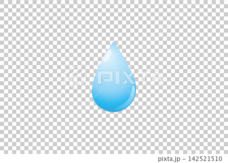 一個飽滿的三維水滴和水滴圖示插圖。 142521510