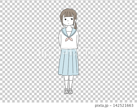 一位表情焦慮的女學生。 一位表情焦慮的女學生。 142521663