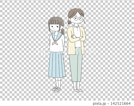 An illustration of a mother struggling to deal with her teenage daughter. An illustration of a mother struggling to deal with her teenage daughter. 142521664
