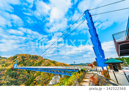 茨城 紅葉に染まる竜神大吊橋 茨城 紅葉に染まる竜神大吊橋 142522568