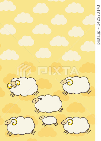 ひつじの親子のイラスト ひつじの親子のイラスト 142523143