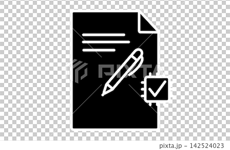 電子署名・電子契約・デジタル認証をイメージした線画素材 142524023