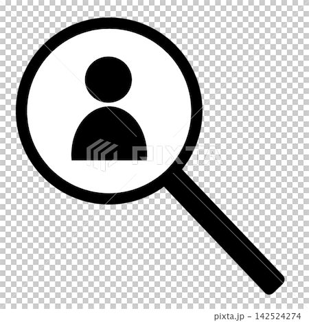 人物検索を表す虫眼鏡アイコン 人物検索を表す虫眼鏡アイコン 142524274
