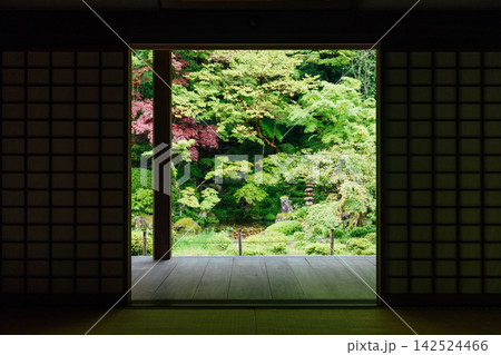 【滋賀県東近江市】金剛輪寺 明壽院 窓から切り取られた風景 【滋賀県東近江市】金剛輪寺 明壽院 窓から切り取られた風景 142524466