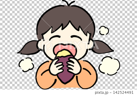 一張透明背景的插圖,描繪了一個孩子開心地吃著熱乎乎的烤紅薯。 一張透明背景的插圖,描繪了一個孩子開心地吃著熱乎乎的烤紅薯。 142524491