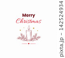 Merry Christmas Candle Holiday Floral Greeting Design 142524934