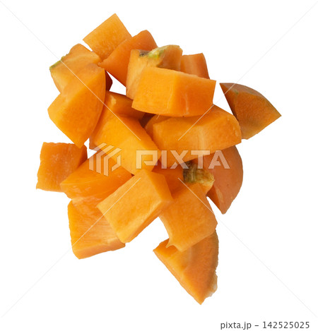 carrot isolated on white background slice cube 142525025