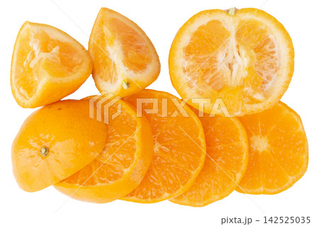 Orange slices isolated on white background Orange slices isolated on white background 142525035