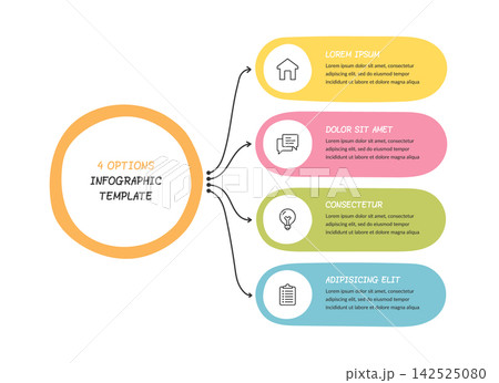 Four Option Infographic Template With Circle Diagram Four Option Infographic Template With Circle Diagram 142525080