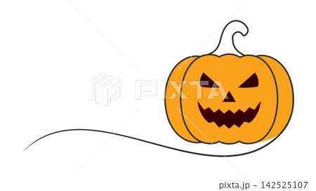 Jack-o'-Lantern One Line Drawing Jack-o'-Lantern One Line Drawing 142525107