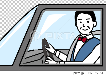 A middle-aged male taxi driver A middle-aged male taxi driver 142525181