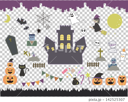 Halloween material set: Icon illustrations Halloween material set: Icon illustrations 142525307