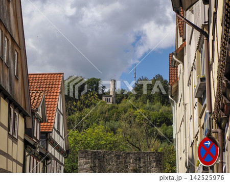 old tower hann munden historical village Germany old tower hann munden historical village Germany 142525976