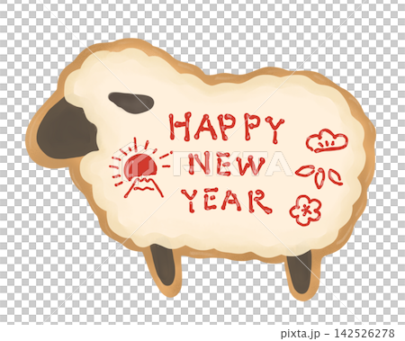 綿羊形狀的糖霜餅乾,非常適合製作新年卡片。 綿羊形狀的糖霜餅乾,非常適合製作新年卡片。 142526278