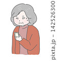 スマホを見て困惑する高齢女性  142526300
